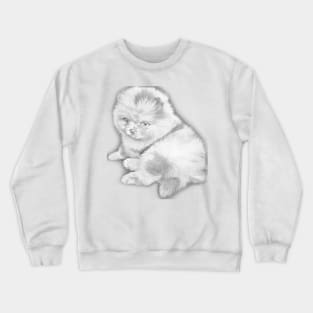 Cute Pomeranian Pencil Artwork Crewneck Sweatshirt